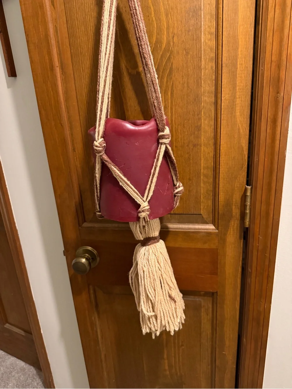 Handmade Macramé Wall Tassel in Beige